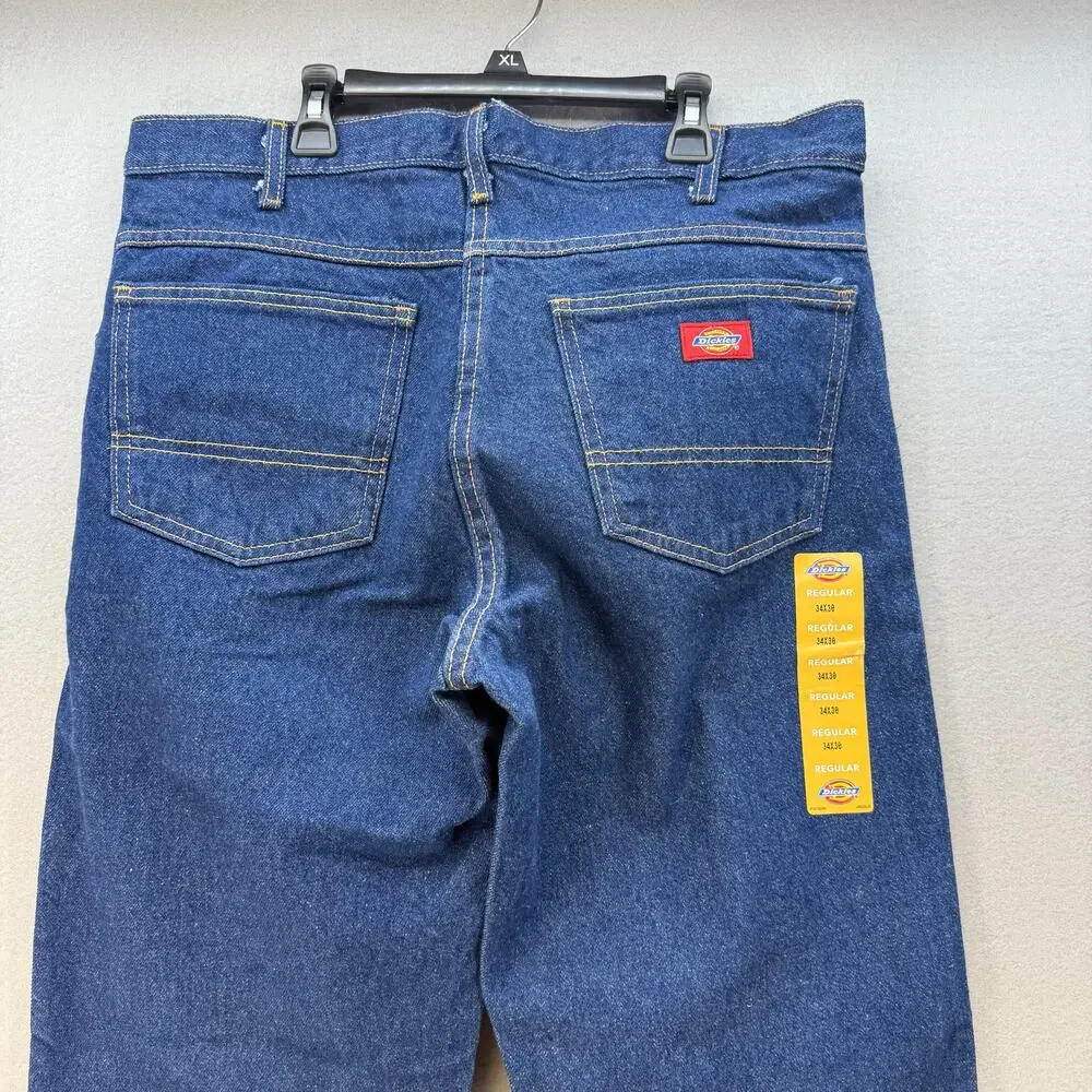 Dickies Jeans Men's 34x30R Blue Straight Leg Work Jeans Heavy Duty  NWT